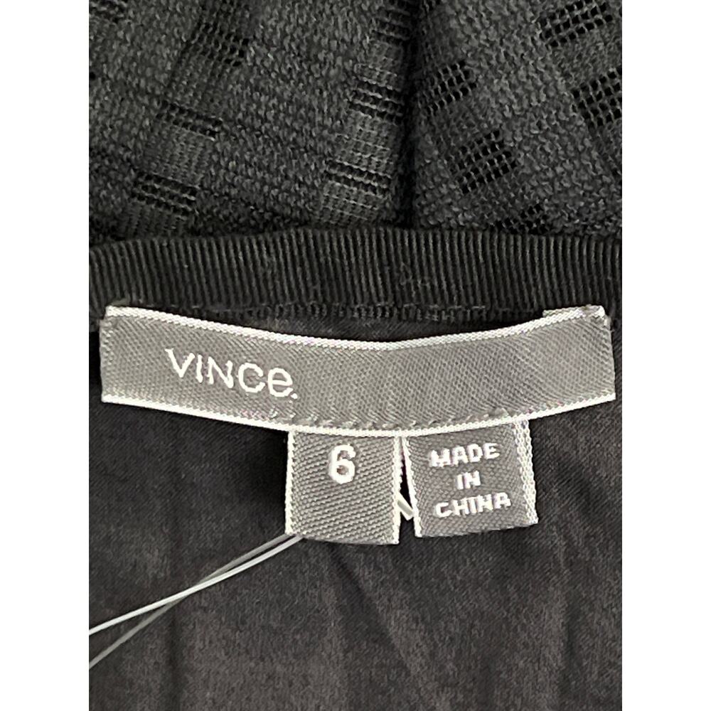 Vince Black Sheer Check Pleated Short Skirt Women’s Size 6 Lightweight NWT - Picture 2 of 11